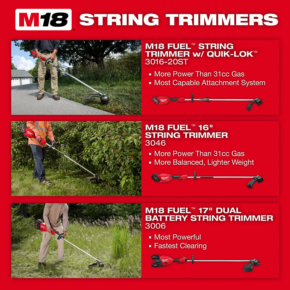 Milwaukee 3016-20ST M18 FUEL String Trimmer w/ QUIK-LOK - 12