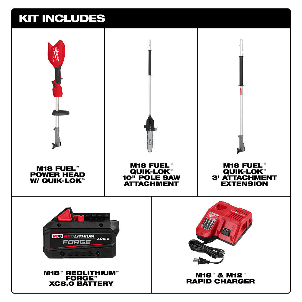 Milwaukee 3016-21PS M18 FUEL Pole Saw w/ QUIK-LOK Kit - 6