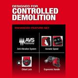 Milwaukee 3018-22HD M18 Fuel 18 lb SDS Max Demolition Hammer Kit with ONE-KEY (2 Batteries) - 5