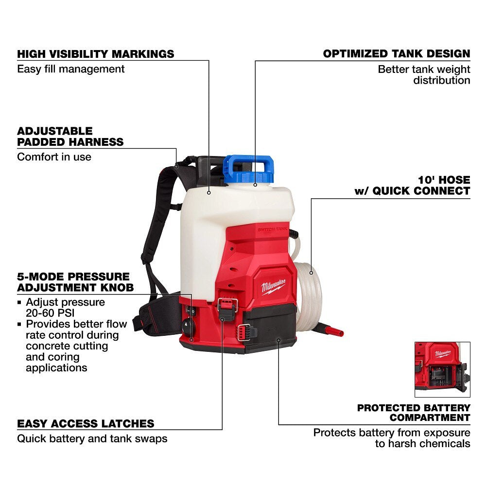Milwaukee 3019-21WS M18 4-Gallon Water Supply Kit w/ SWITCH TANK - 3