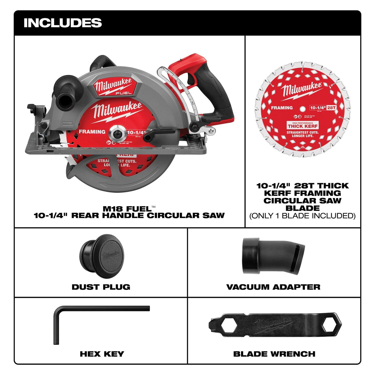 Milwaukee 3026-20 M18 FUEL 10-1/4" Rear Handle Circular Saw - 3