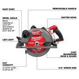 Milwaukee 3026-21HD M18 FUEL 10-1-4" Rear Handle Circular Saw Kit with Rapid Charger (12.0Ah Battery) - 10