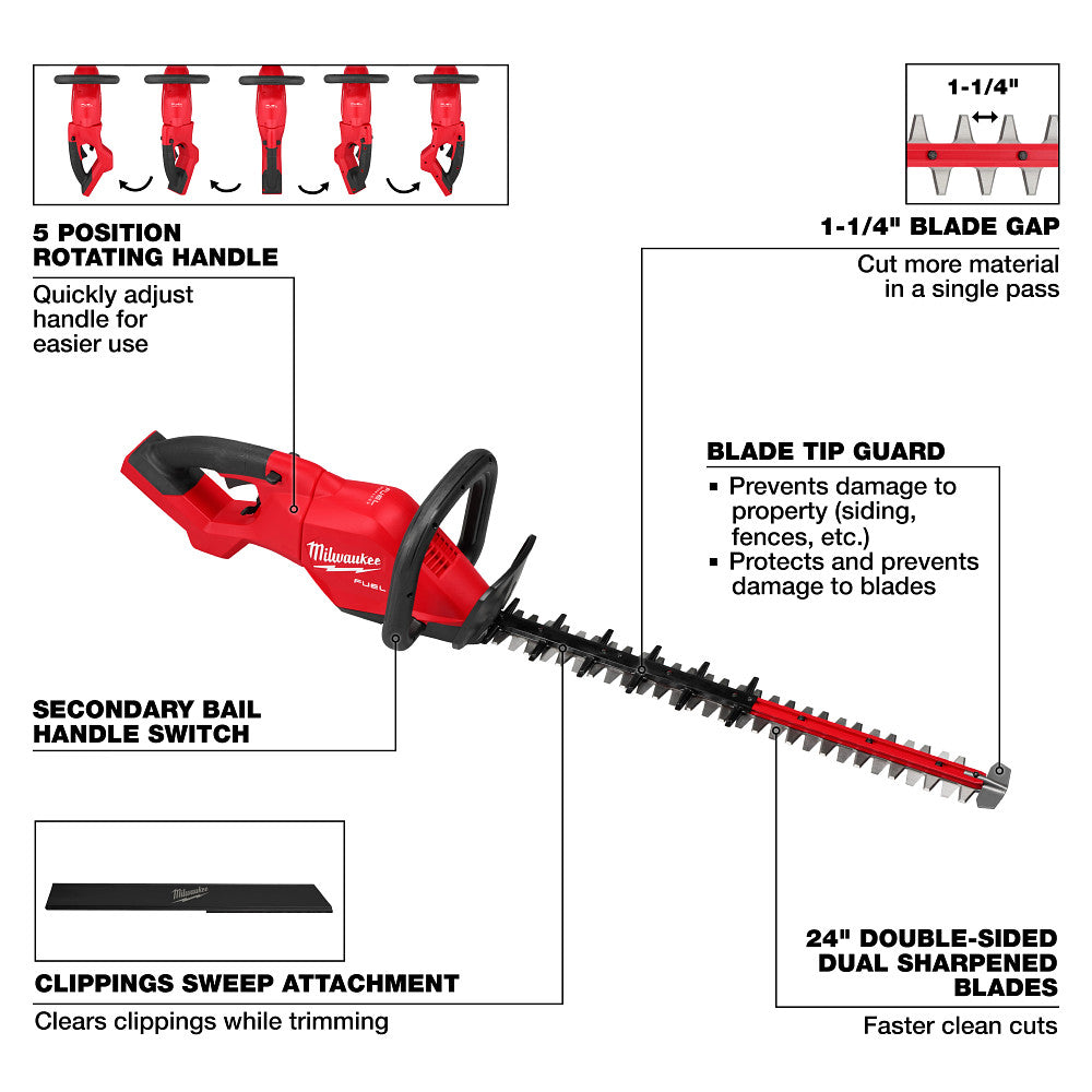 Milwaukee 3033-20 M18 FUEL 24" Hedge Trimmer - 3