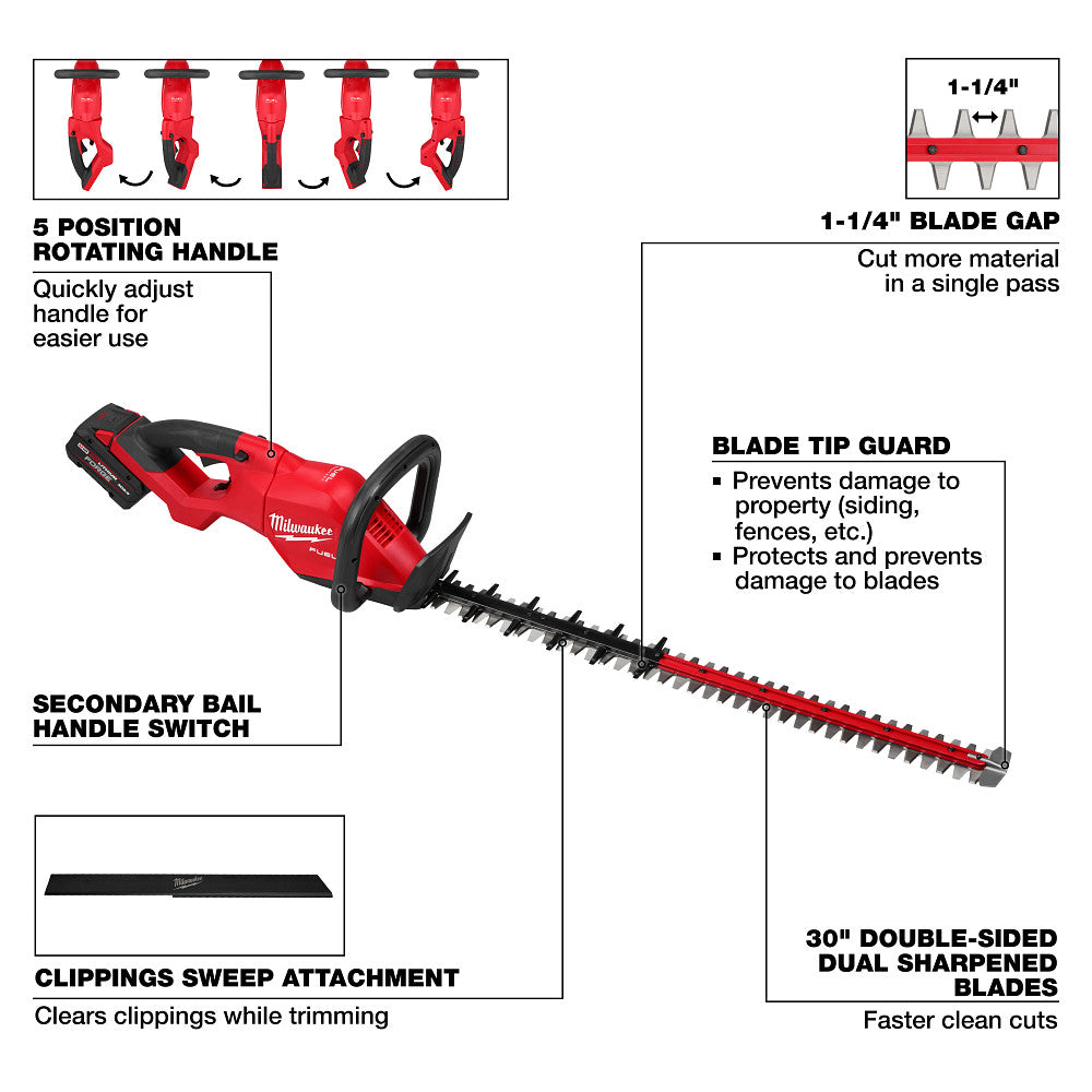 Milwaukee 3034-21 M18 FUEL 30" Hedge Trimmer Kit - 4