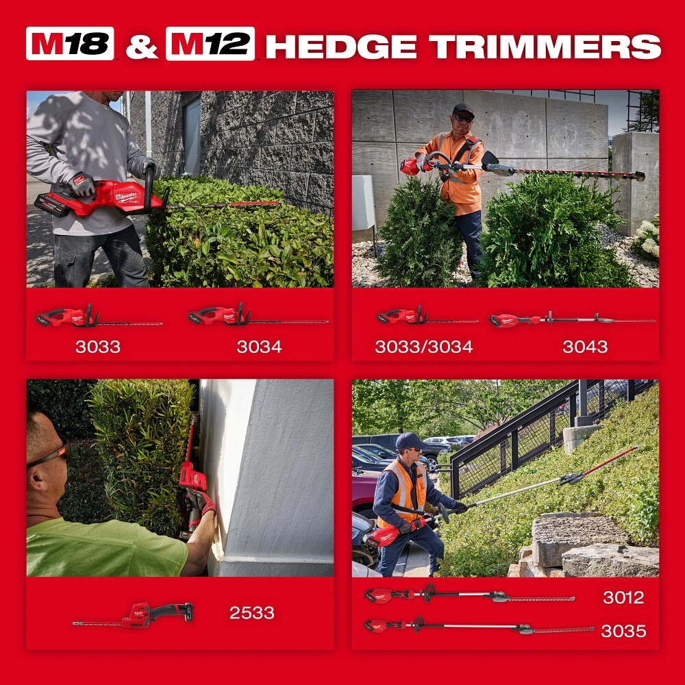 Milwaukee 3043-20 M18 FUEL Short Pole Hedge Trimmer - 9