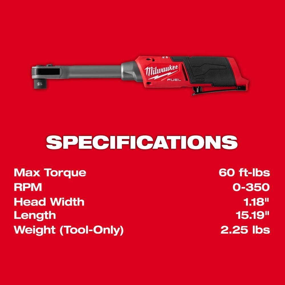 Milwaukee 3050-20 M12 FUEL INSIDER Extended Reach Box Ratchet - 11