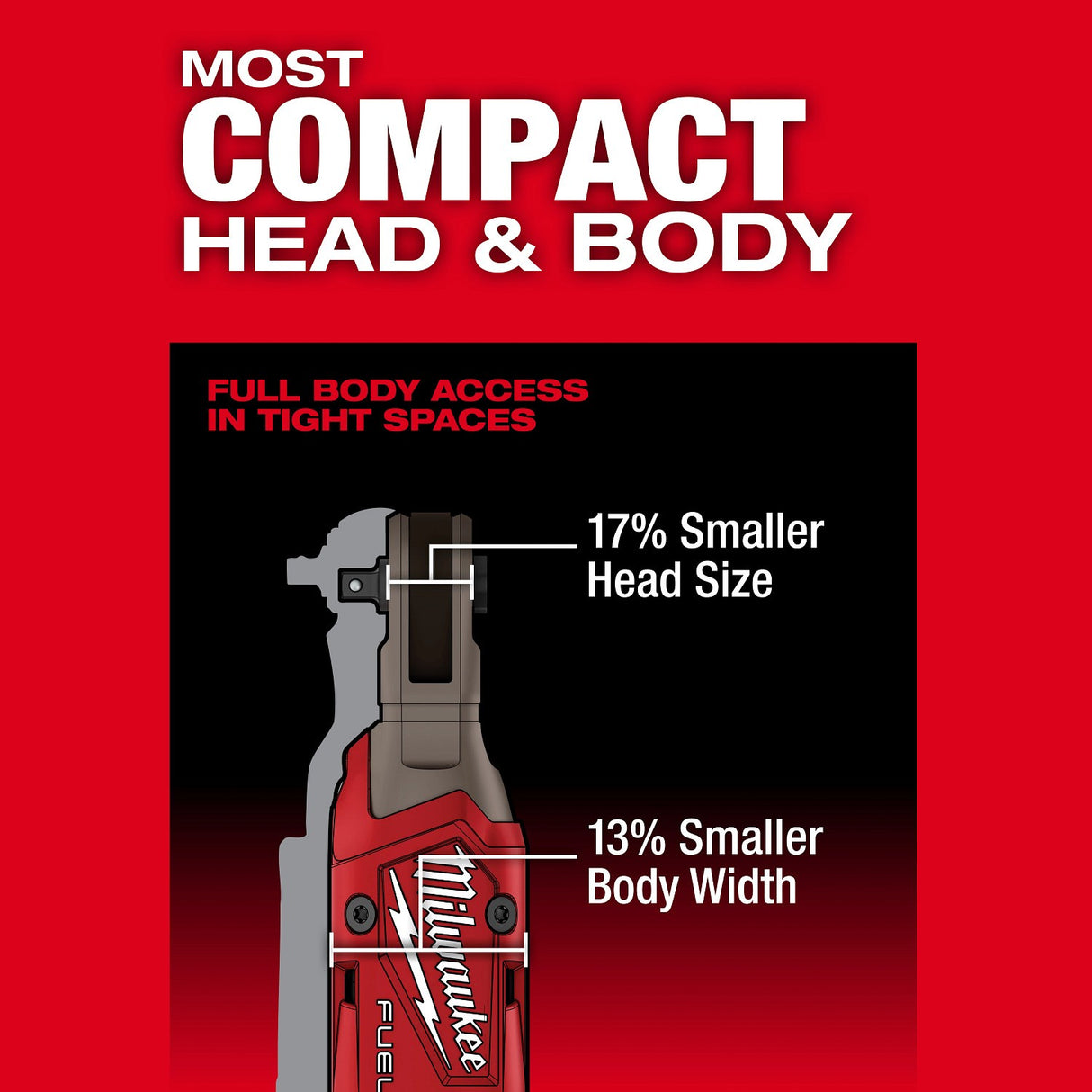 Milwaukee 3052-21 M12 FUEL 1/4 Inch Ratchet Kit with 550 RPM and 45 ft-lbs Max Torque (1 Battery) - 6