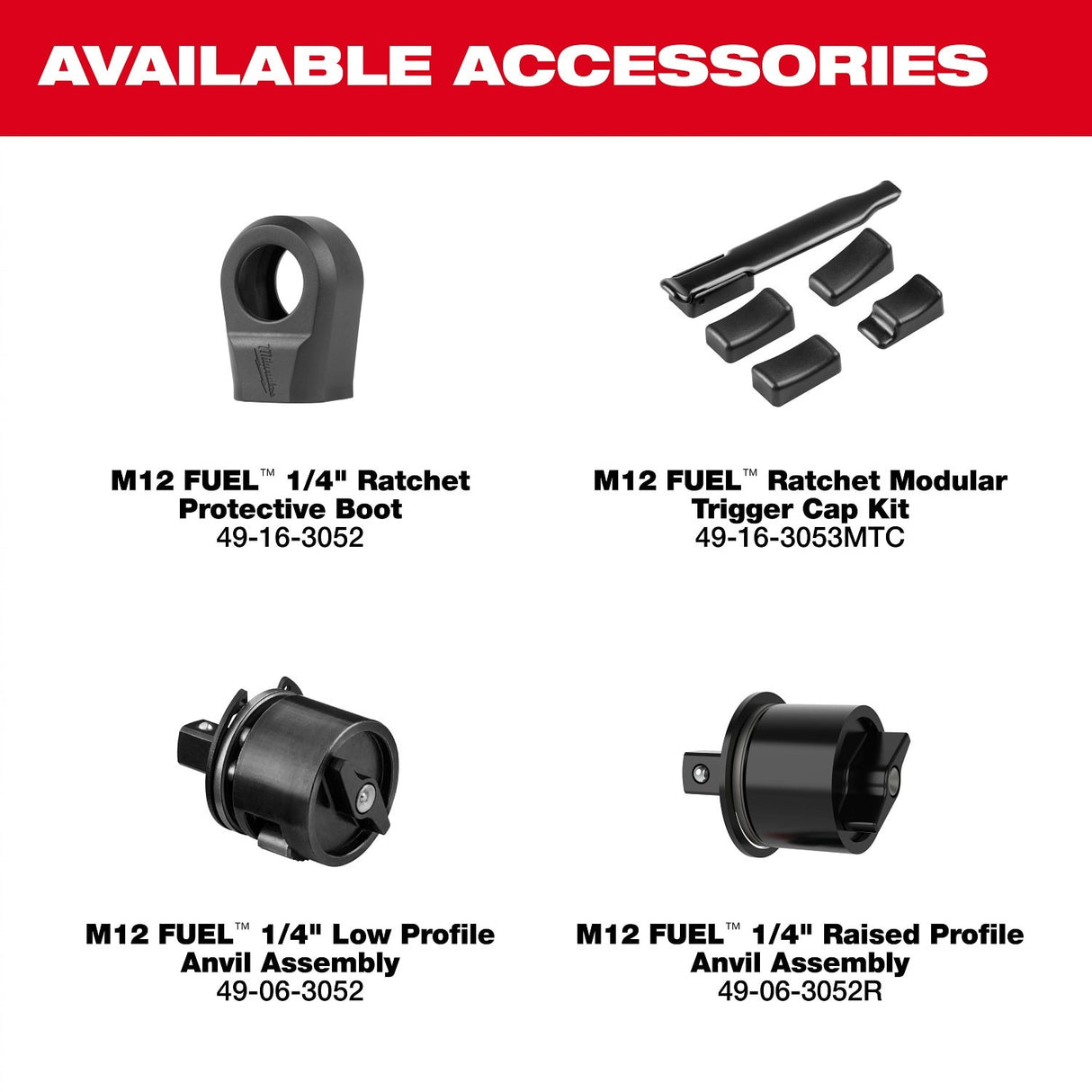 Milwaukee 3052-21 M12 FUEL 1/4 Inch Ratchet Kit with 550 RPM and 45 ft-lbs Max Torque (1 Battery) - 13