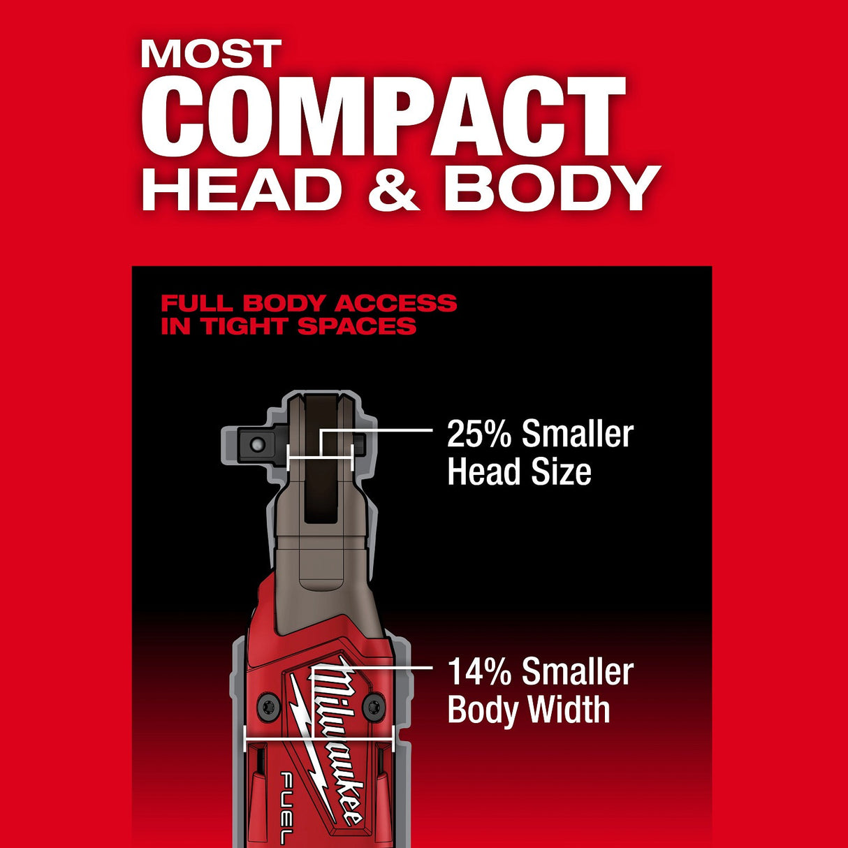 Milwaukee 3053-21 M12 FUEL 3/8 inch Cordless Ratchet Kit with Brushless Motor and 70 ft-lbs Torque (2.5Ah Battery) - 6