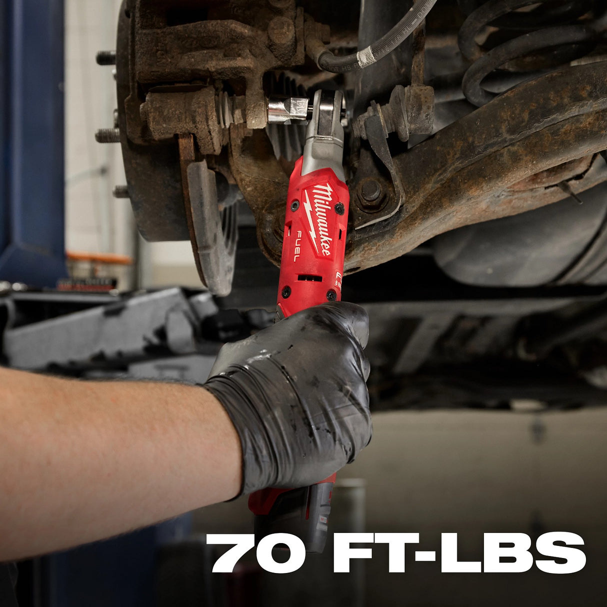 Milwaukee 3053-21 M12 FUEL 3/8 inch Cordless Ratchet Kit with Brushless Motor and 70 ft-lbs Torque (2.5Ah Battery) - 8