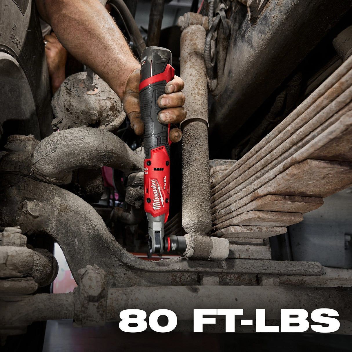 Milwaukee 3054-20 M12 FUEL 1/2 Inch Cordless Ratchet, 300 RPM, 80 ft-lbs, Compact Head (Bare Tool) - 8