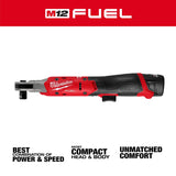 Milwaukee 3054-21 M12 FUEL 1/2 Inch Ratchet Kit with 80 ft-lbs torque and 300 RPM (2.5Ah Battery) - 2