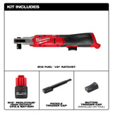 Milwaukee 3054-21 M12 FUEL 1/2 Inch Ratchet Kit with 80 ft-lbs torque and 300 RPM (2.5Ah Battery) - 4