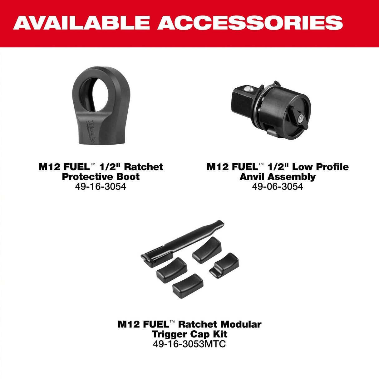 Milwaukee 3054-21 M12 FUEL 1/2 Inch Ratchet Kit with 80 ft-lbs torque and 300 RPM (2.5Ah Battery) - 13