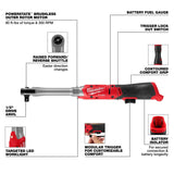 Milwaukee 3055-20 M12 FUEL Half" Extended Reach Cordless Ratchet (Tool Only) - 3