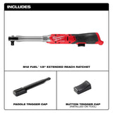 Milwaukee 3055-20 M12 FUEL Half" Extended Reach Cordless Ratchet (Tool Only) - 4