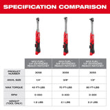 Milwaukee 3055-20 M12 FUEL Half" Extended Reach Cordless Ratchet (Tool Only) - 12