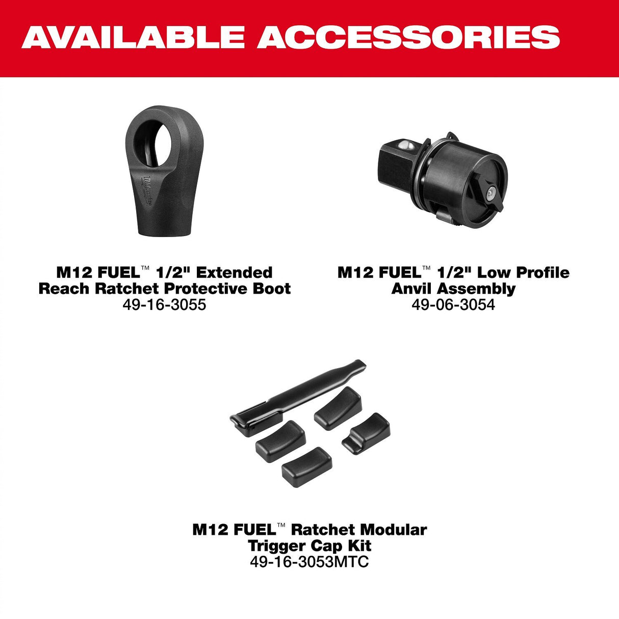 Milwaukee 3055-20 M12 FUEL Half" Extended Reach Cordless Ratchet (Tool Only) - 13