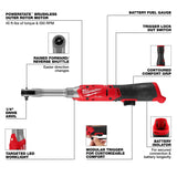 Milwaukee 3058-20 M12 FUEL 1/4" Extended Reach Cordless Ratchet Tool Only - 3