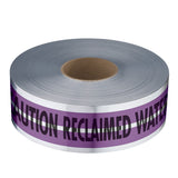 Empire Level 31-100 3" x 1000' Purple Detectable "Caution Reclaimed Water Below" - 2