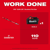 Milwaukee 3115-20PS M18 QUIK-LOK Brushless 10" Cordless Pole Saw with Power Head and Attachment - 6