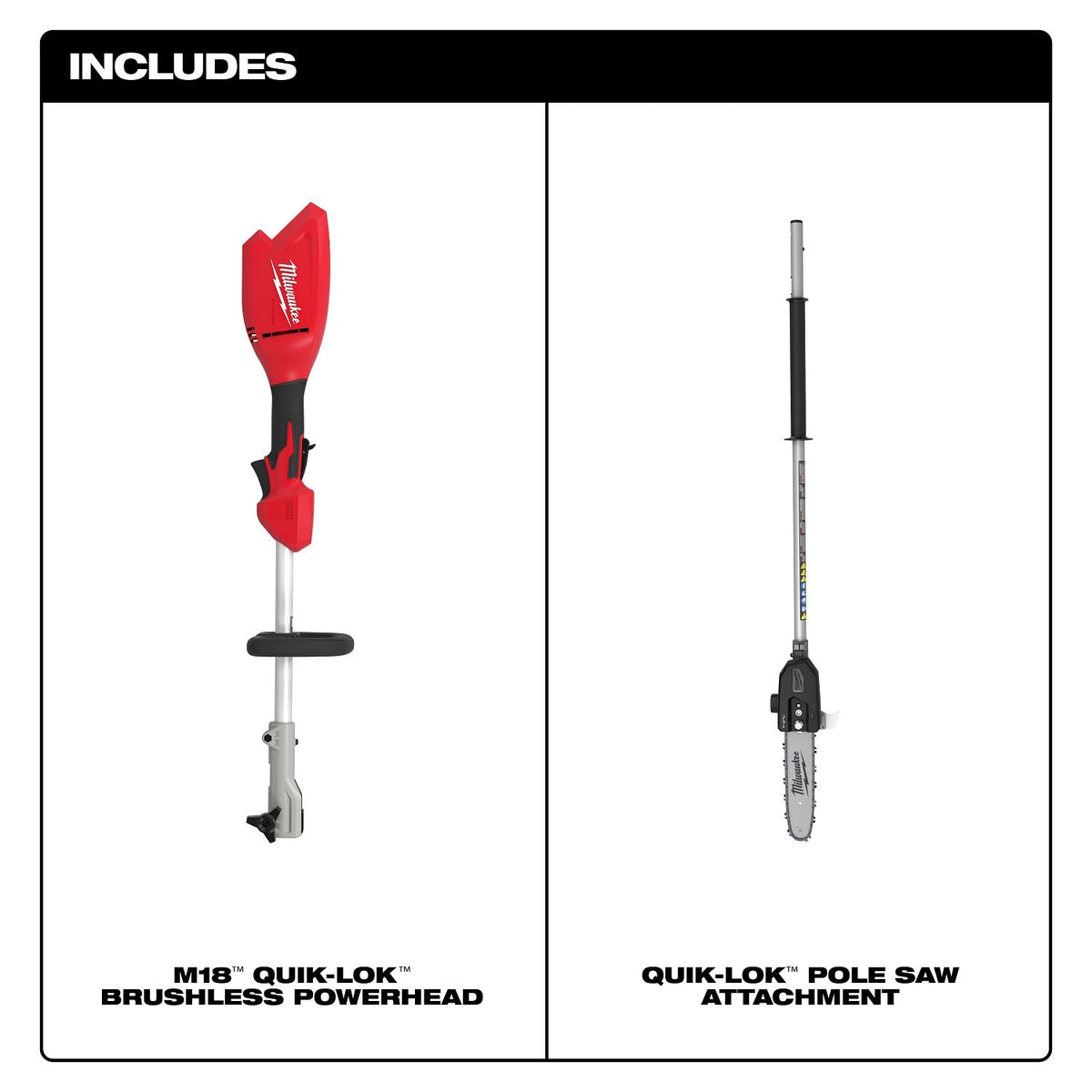 Milwaukee 3115-20PS M18 QUIK-LOK Brushless 10" Cordless Pole Saw with Power Head and Attachment - 8
