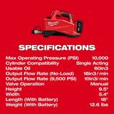 Milwaukee 3120-21 M18 Brushless Single Acting 60 in 3 10,000psi Hydraulic Pump - 7