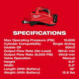Milwaukee 3120-21 M18 Brushless Single Acting 60 in 3 10,000psi Hydraulic Pump - 7