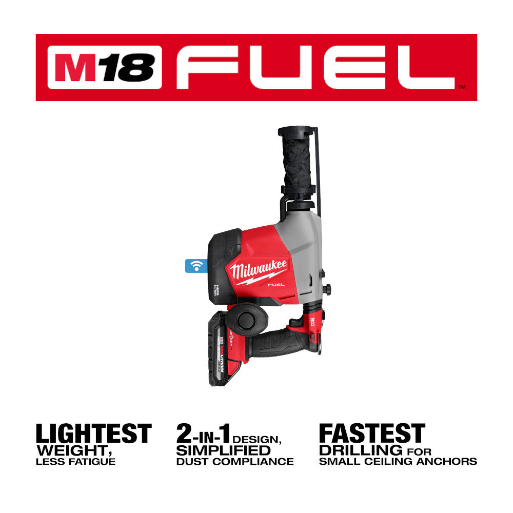 Milwaukee 3311-22 M18 FUEL Overhead Rotary Hammer w/ Integrated Dust Extraction - 7