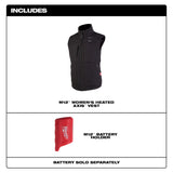 Milwaukee 334B-20 M12 Women's Heated AXIS Vest Black (Vest Only) - 8