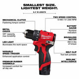 Milwaukee 3401-22 M12 Subcompact Brushless 3/8" Drill/Driver Kit - 4