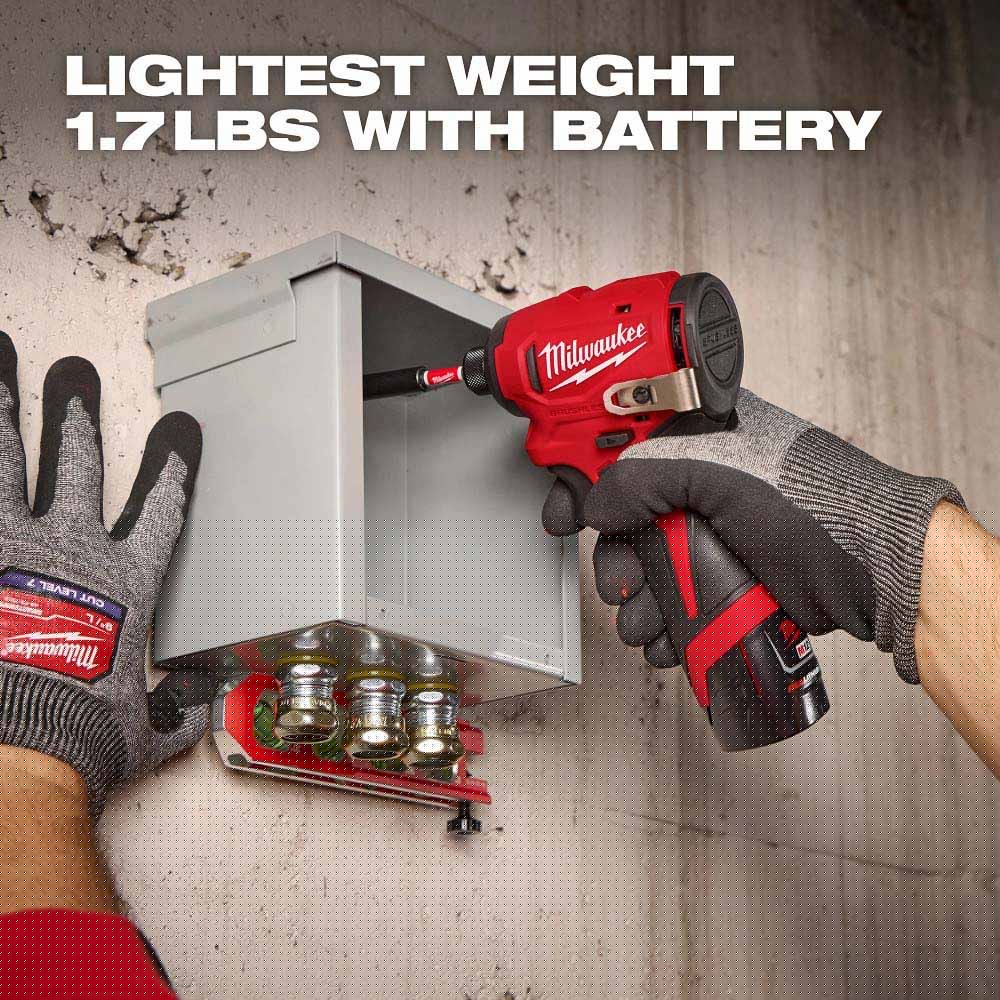 Milwaukee 3450-22 M12 Subcompact Brushless 1/4" Hex Impact Driver Kit - 7