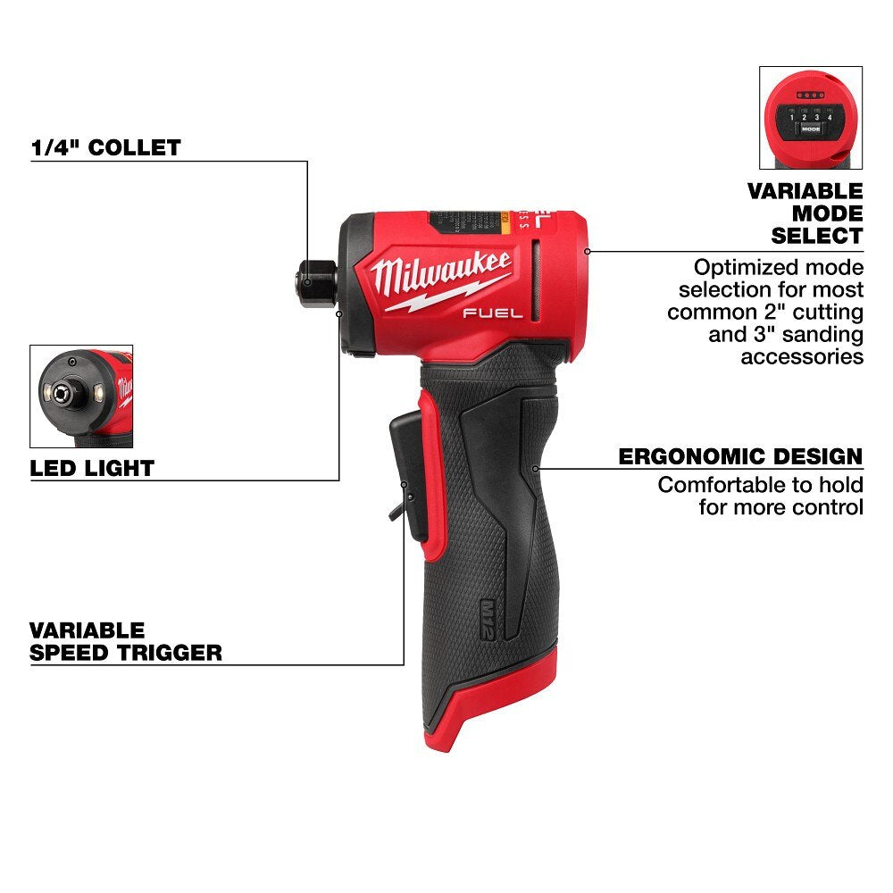 Milwaukee 3485-20 M12 FUEL 1/4" Right Angle Die Grinder - 3