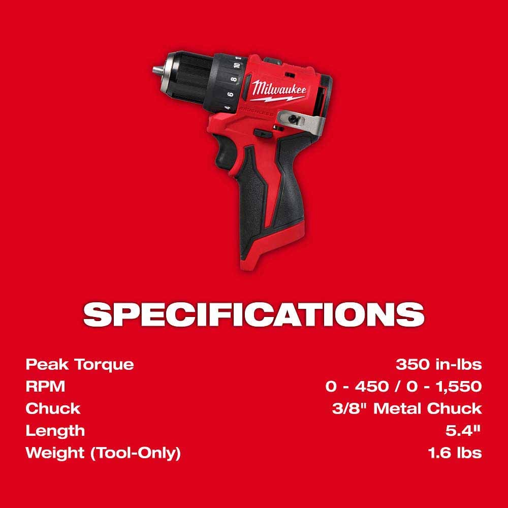 Milwaukee 3494-22 M12 Subcompact Brushless 2-Tool Combo Kit - 6