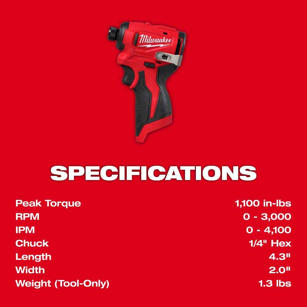 Milwaukee 3494-22 M12 Subcompact Brushless 2-Tool Combo Kit - 7