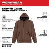 Milwaukee 351BR-2X Midweight Pullover Hoodie Brown 2X - 4