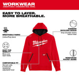 Milwaukee 352R Midweight Pullover Hoodie - Logo Red - 2