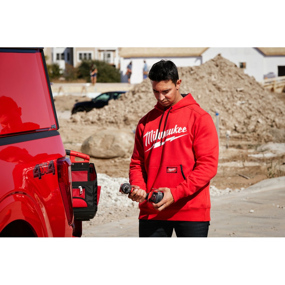 Milwaukee 352R Midweight Pullover Hoodie - Logo Red - 5