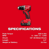 Milwaukee 3601-21CT M18 18V Compact Brushless 1/2" Drill Driver Kit 5.7" Length (Kit) - 4
