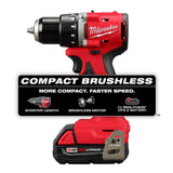 Milwaukee 3601-21P M18 Compact Brushless 1/2" Drill/Driver Kit - 2