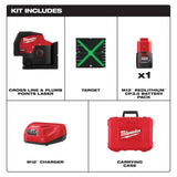 Milwaukee 3622-21 M12™ Green Cross Line & Plumb Points Laser Kit - 6