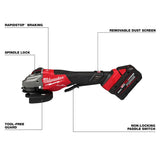 Milwaukee 3670-22 M18 FUEL 4-1/2"-6" Braking Grinder, Paddle Switch Kit - 4
