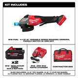 Milwaukee 3672-22 M18 FUEL 4-1/2"-6" Variable Speed Braking Grinder, Paddle Switch w/ ONE-KEY Kit - 3