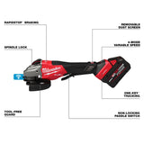 Milwaukee 3672-22 M18 FUEL 4-1/2"-6" Variable Speed Braking Grinder, Paddle Switch w/ ONE-KEY Kit - 4