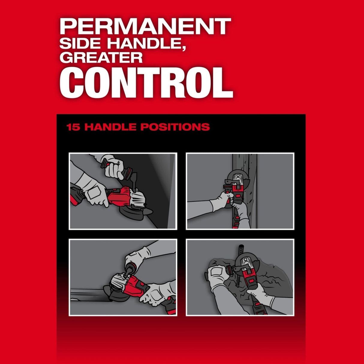 Milwaukee 3676-20 M18 FUEL 4-1/2 to 6 in. Dual-Trigger Variable Speed Braking Angle Grinder, Paddle Switch w/ ONE-KEY - 8
