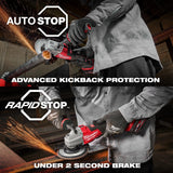 Milwaukee 3676-20 M18 FUEL 4-1/2 to 6 in. Dual-Trigger Variable Speed Braking Angle Grinder, Paddle Switch w/ ONE-KEY - 10