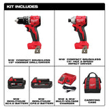 Milwaukee 3693-22CX M18 Compact Brushless 2-Tool Combo Kit - 4