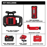 Milwaukee 3701-21 M18 Red Exterior Rotary Laser Level Kit w/ Receiver - 4