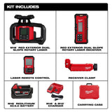 Milwaukee 3704-21 M18 Red Exterior Dual Slope Rotary Laser Level Kit w/ Receiver & Remote - 4