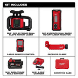 Milwaukee 3704-21 M18 Red Exterior Dual Slope Rotary Laser Level Kit w/ Receiver & Remote - 4